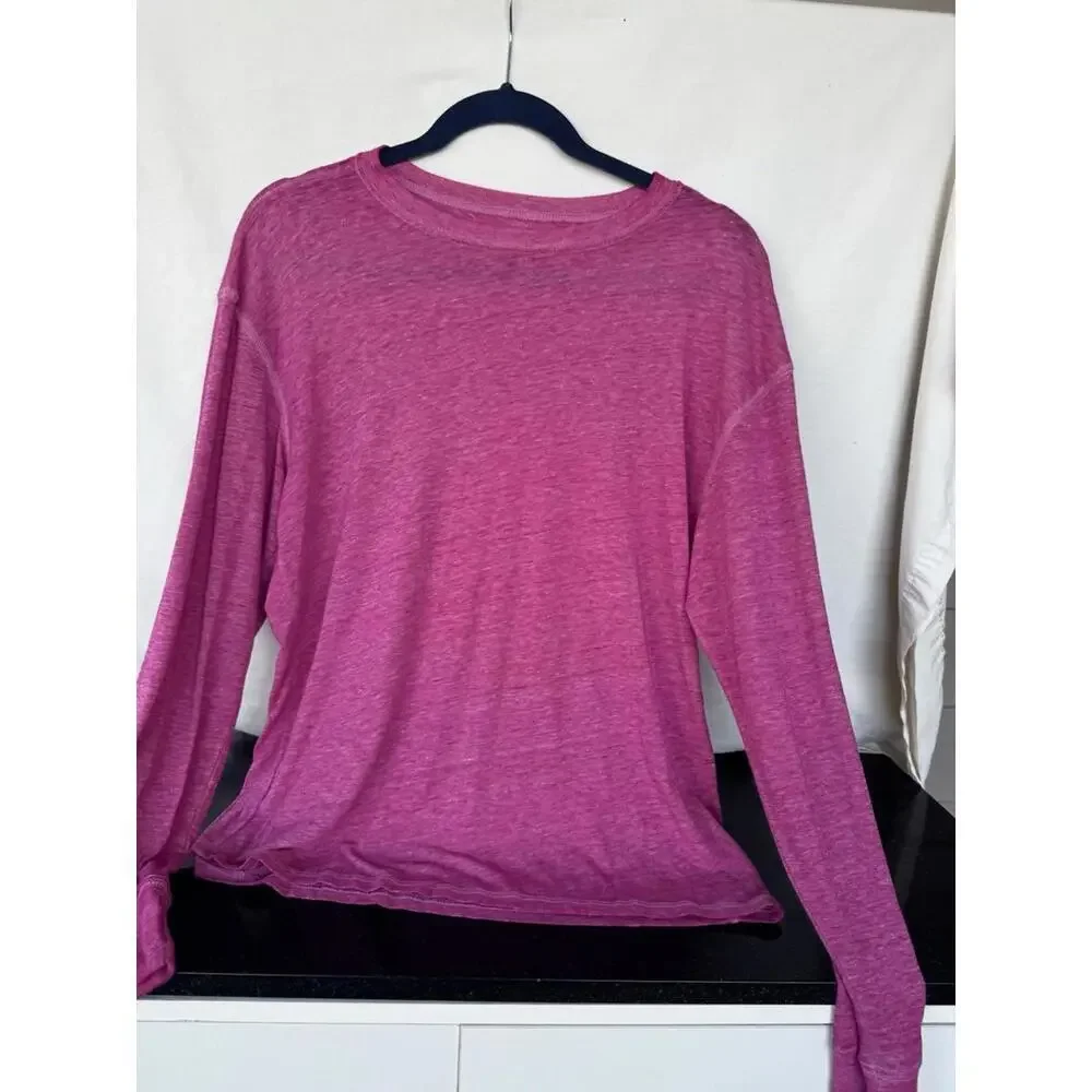 NWT Free people Movement Long Sleeve Top Heather magenta Pink LightSlouchy‎ XS